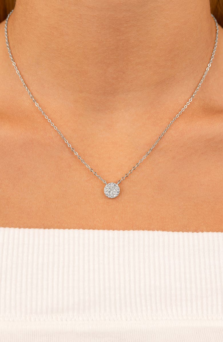 Sterling Forever Cubic Zirconia Pendant Necklace, Alternate, color, Silver