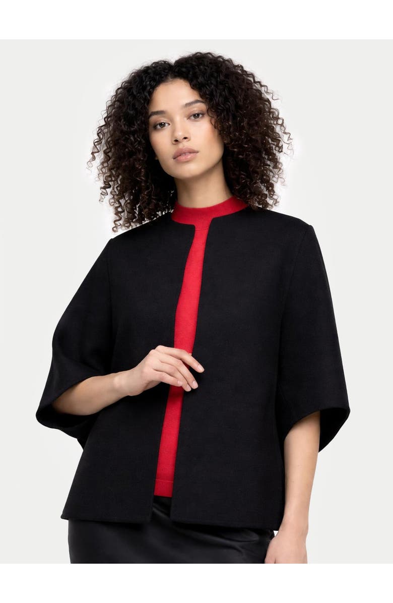 Gobi Cashmere Cashmere Poncho Jacket, Main, color, Black