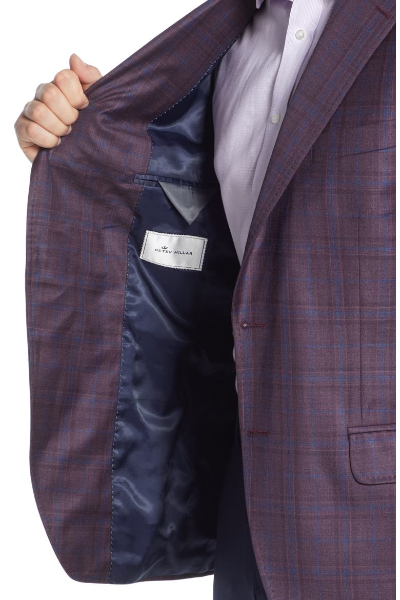 Classic Fit Plaid Wool Sport Coat, Alternate, color, MAROON