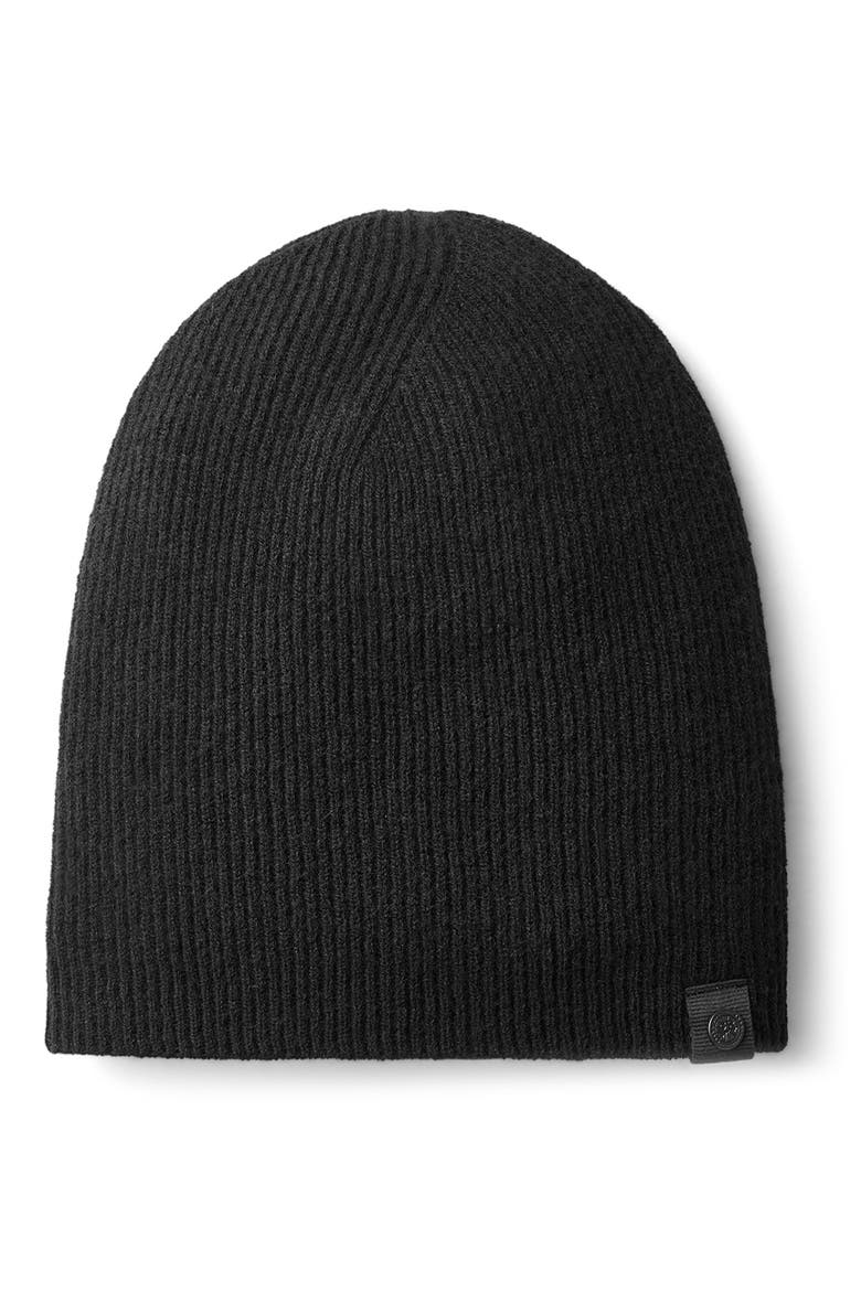 Wool & Cashmere Rib Toque Beanie, Main, color, BLACK