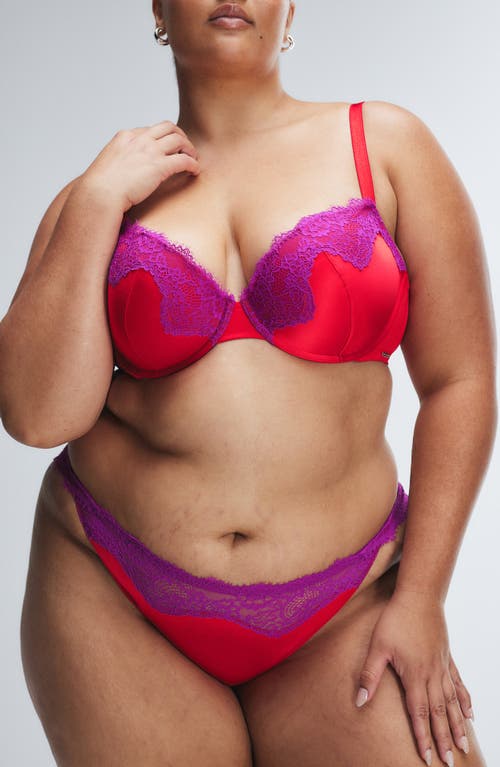 Savage X Fenty Nite Shade Underwire Padded Demi Bra In Timeless Red
