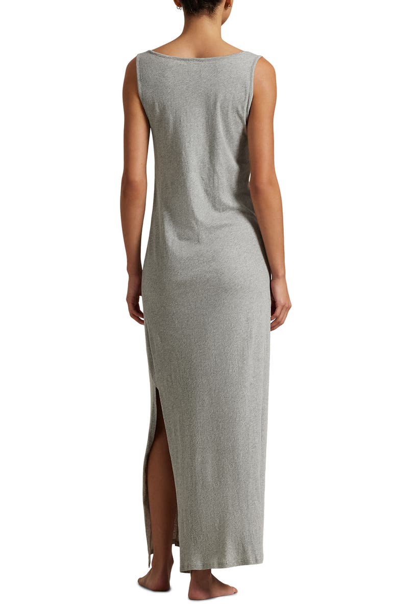 Polo Ralph Lauren Scoop Neck Sleeveless Cotton Nightgown, Alternate, color, Heather Grey