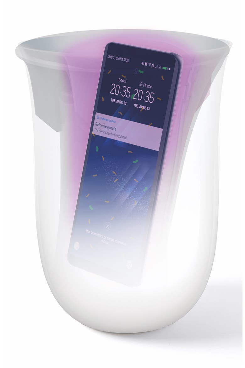 Oblio Wireless Charger & UV Cleaner, Alternate, color, WHITE