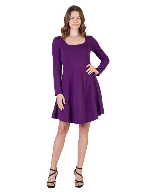 Long Sleeve Knee Length Skater Dress