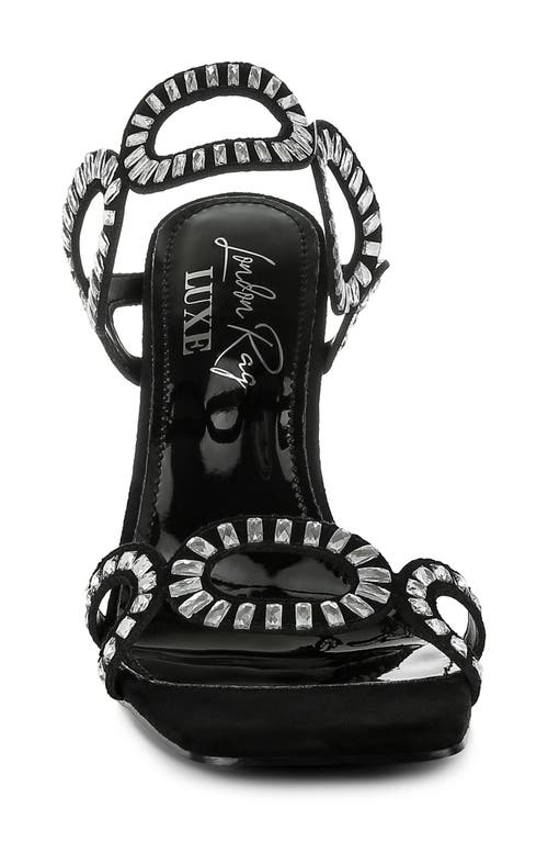London Rag Romashka Rhinestone Stiletto Sandal In Black