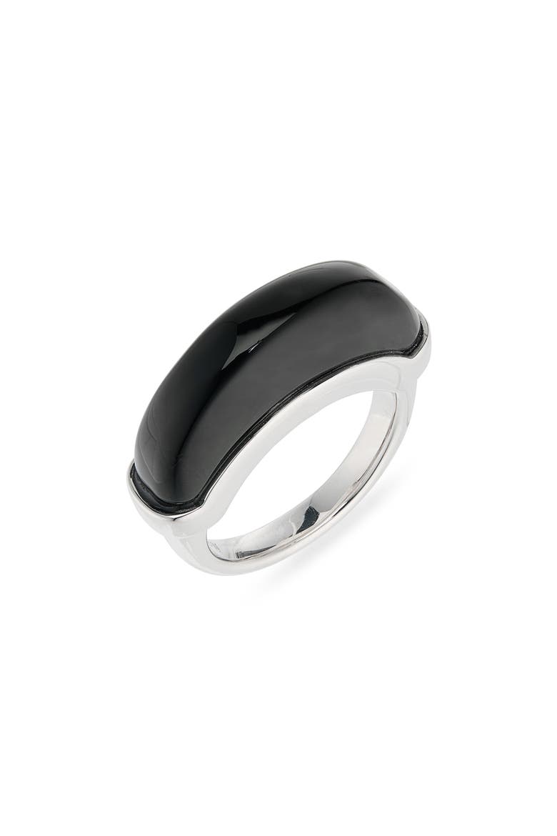 Luna Sterling Silver Black Onyx Ring, Main, color, BLACK