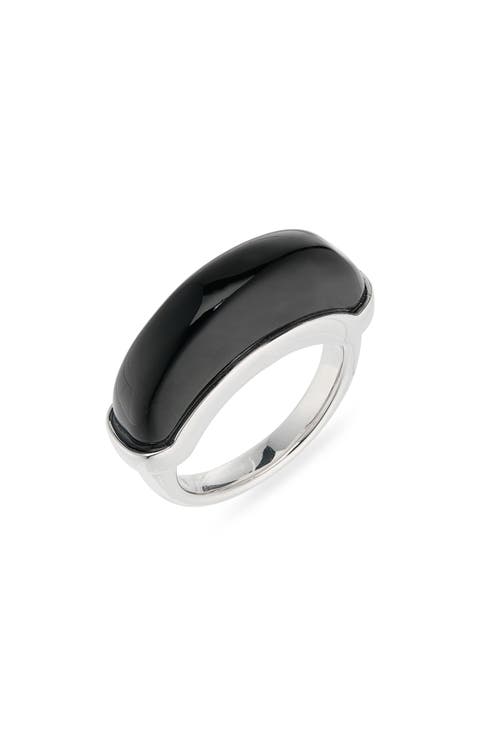 Luna Sterling Silver Black Onyx Ring