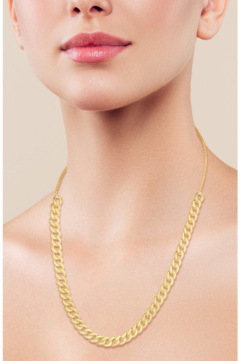 Adjustable Curb Chain Frontal Necklace, Alternate, color, GOLD