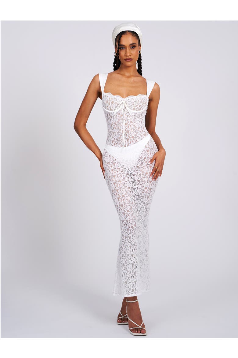 Veronica Lace Maxi Dress, Alternate, color, White