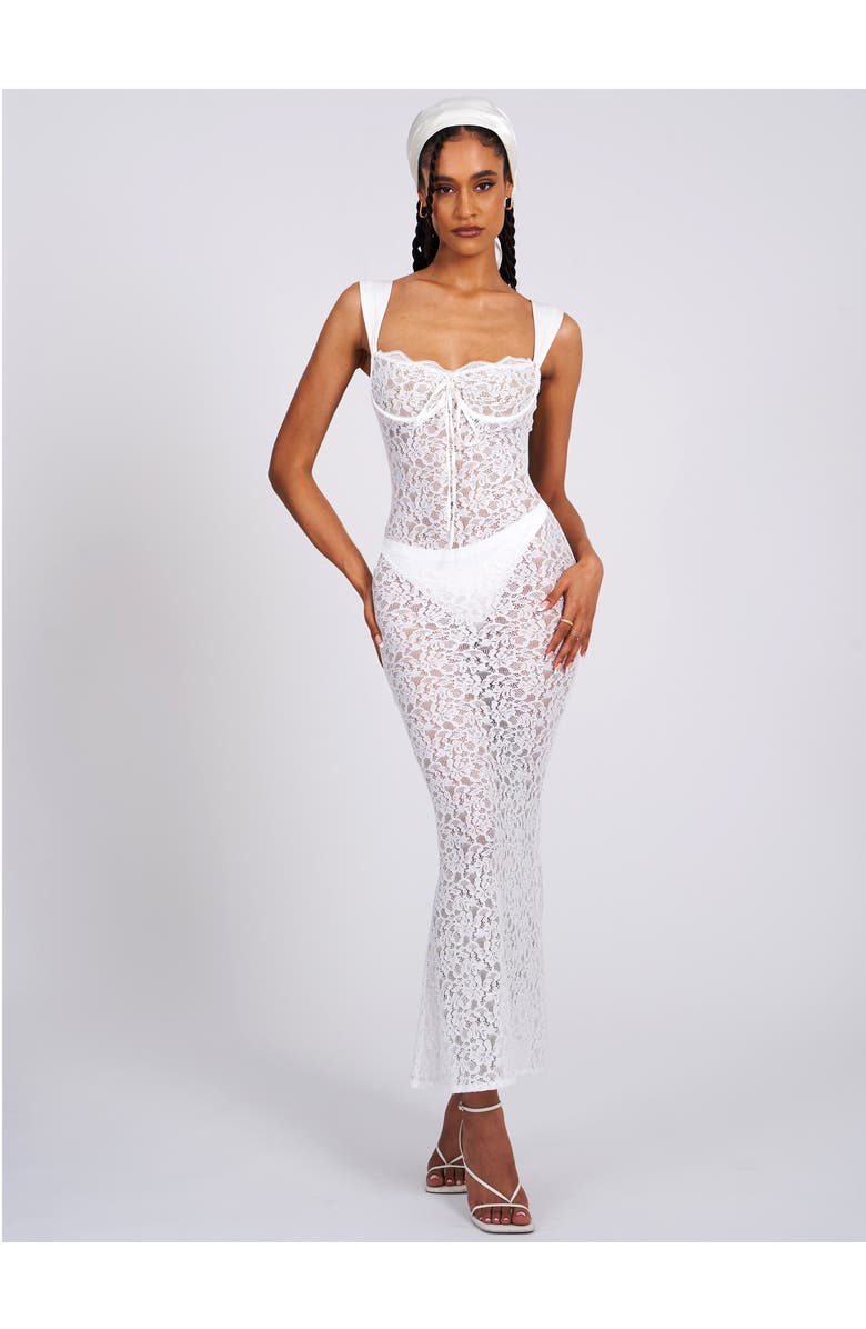 Miss Circle Veronica Lace Maxi Dress, Alternate, color, White