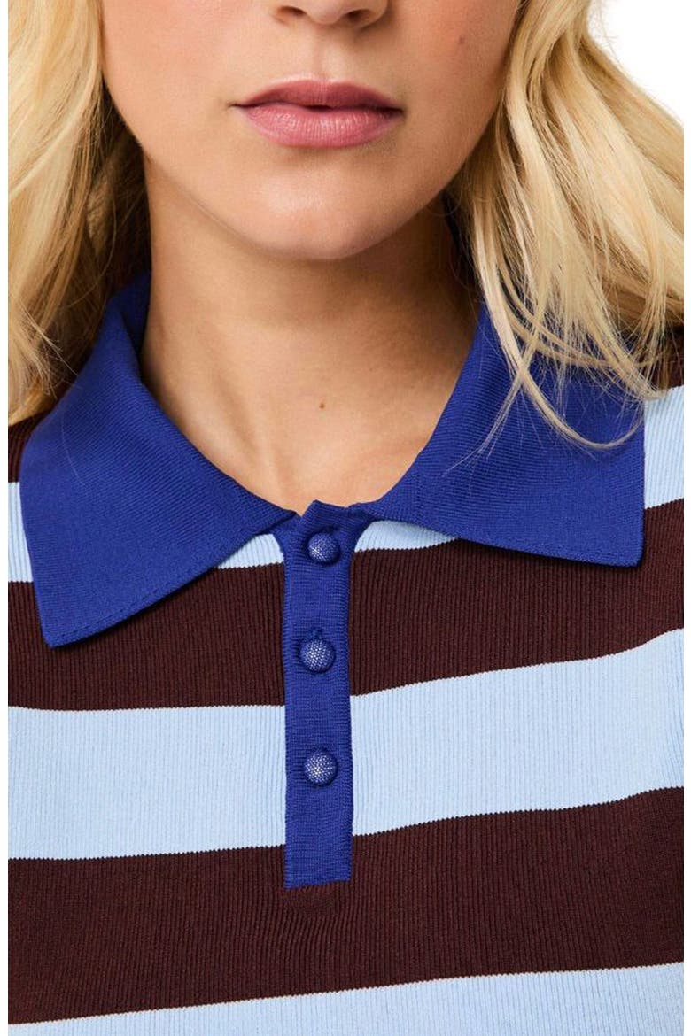 The Debra Rugby Stripe Top, Alternate, color, TWILIGHT / RAISIN BROWN