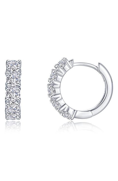 Clara Pavé Simulated Diamond Huggie Hoop Earrings