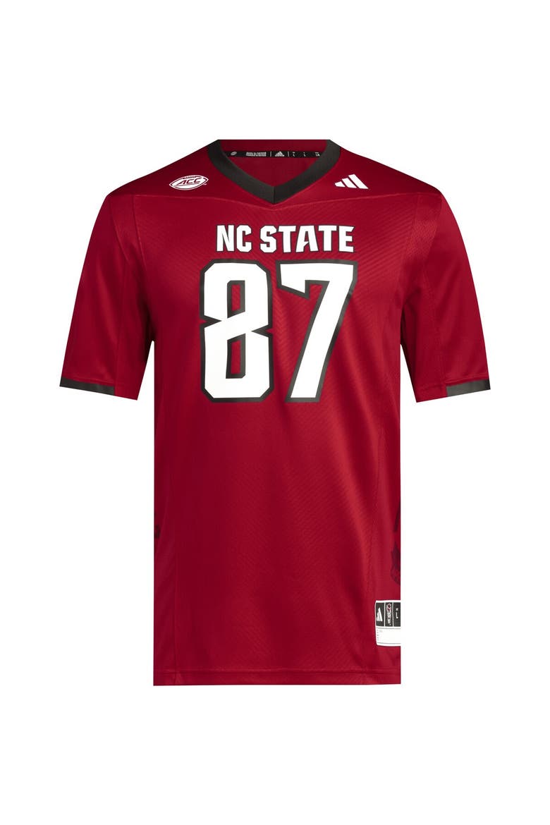 Men's adidas #87 Red NC State Wolfpack Premier Jersey, Alternate, color, Red