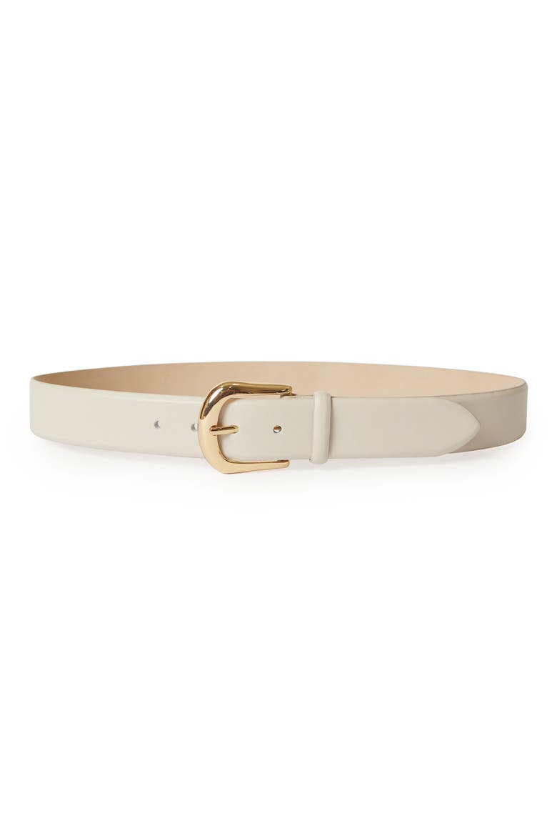 Kennedy Leather Belt, Main, color, BONE GOLD