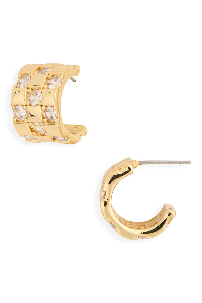 Crystal Watchband Hoop Earrings, Main, color, GOLD