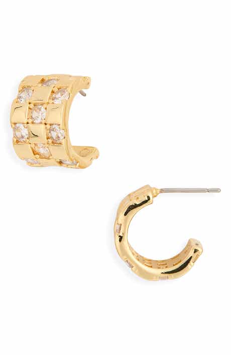 Crystal Watchband Hoop Earrings