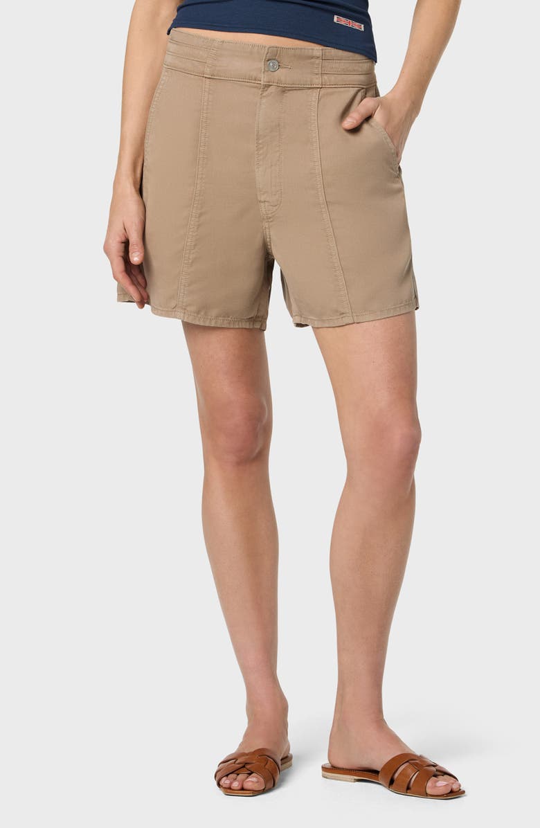 Hudson Jeans Pieced Waist Denim Shorts, Main, color, Desert Taupe