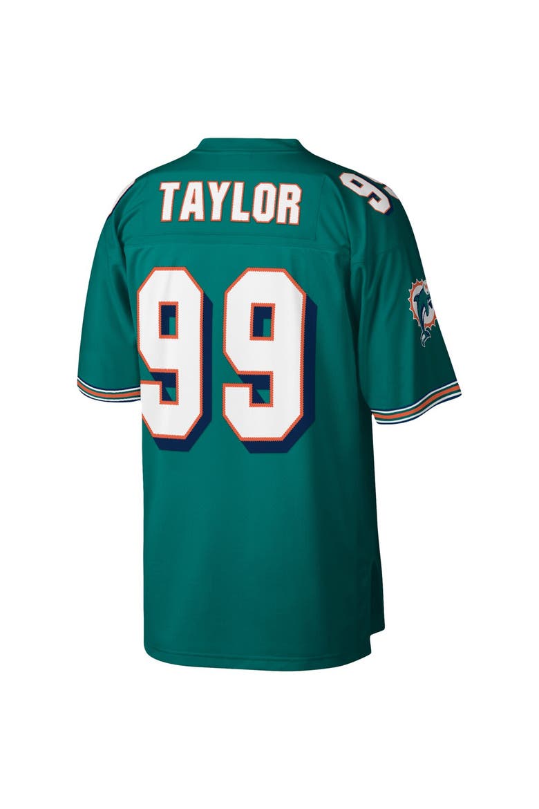 Men's Mitchell & Ness Jason Taylor Aqua Miami Dolphins Legacy Replica Jersey, Alternate, color, Aqua