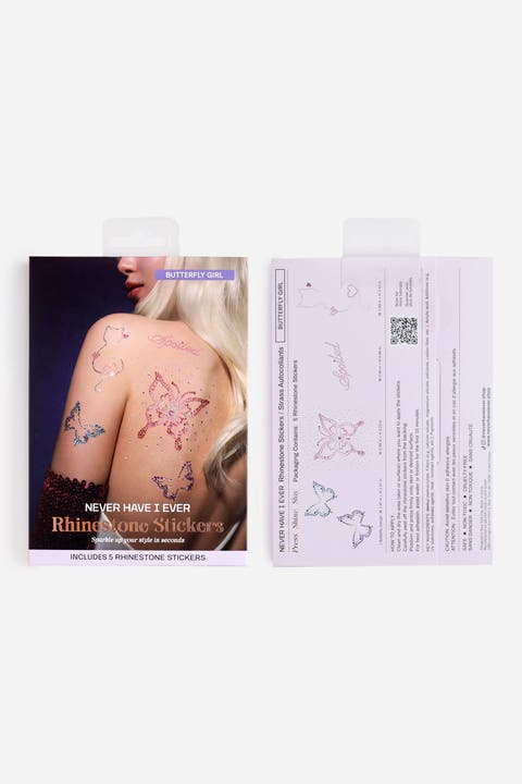 Butterfly Girl Rhinestone Tattoo Set