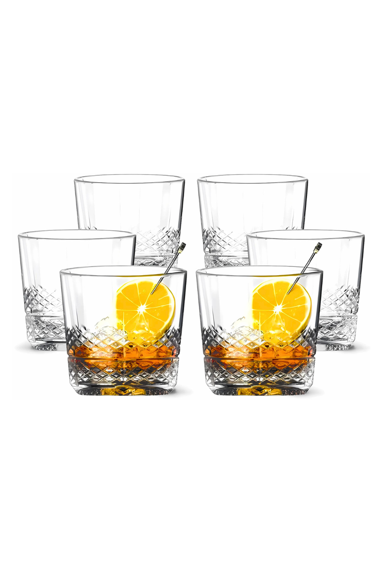 Whiskey Sour Old Fashioned Glasses Tumblers - 12oz - Set of 6, Alternate, color, Clear