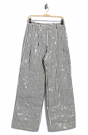 Sulli Sequin Striped Wide Leg Trousers