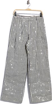 TWP Sulli Sequin Striped Wide Leg Trousers