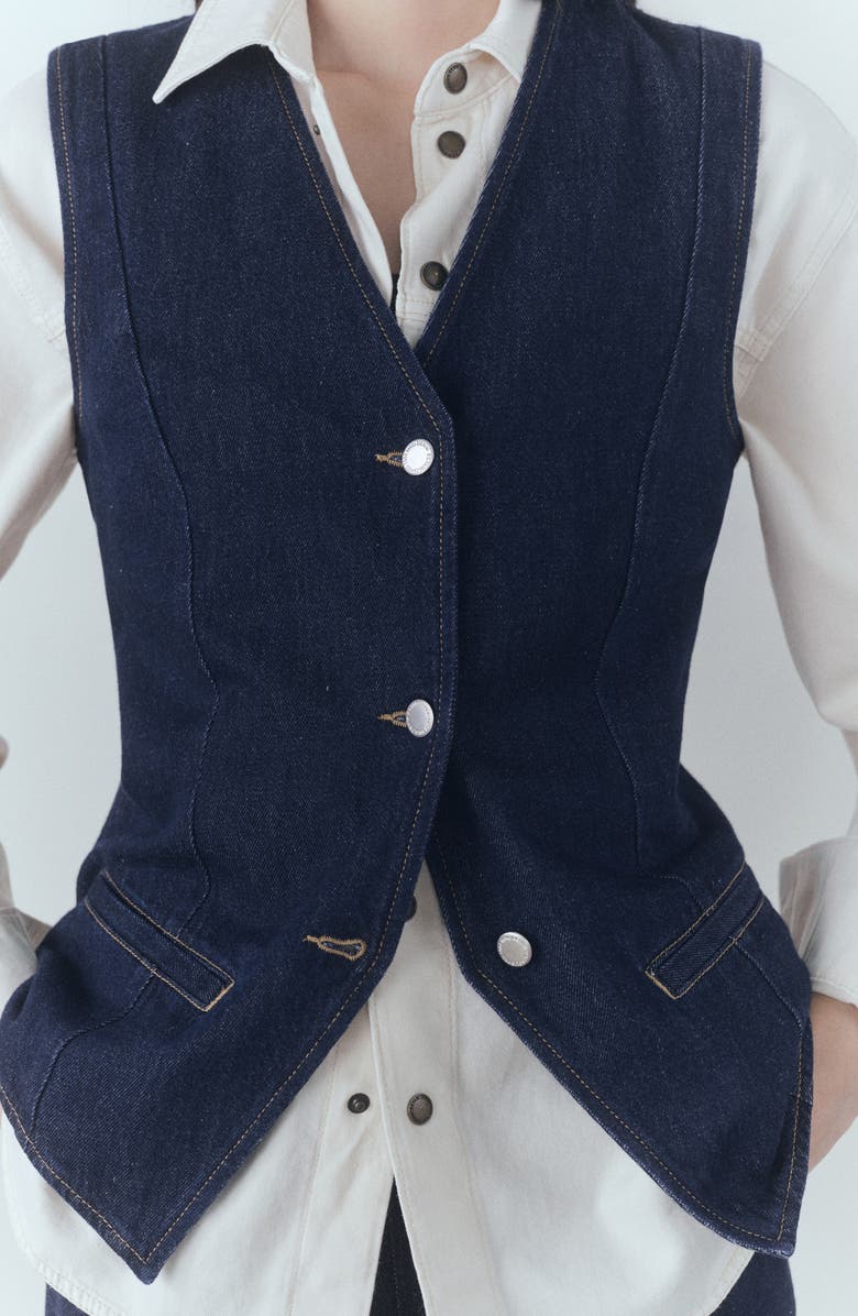 MANGO Denim Vest, Alternate, color,