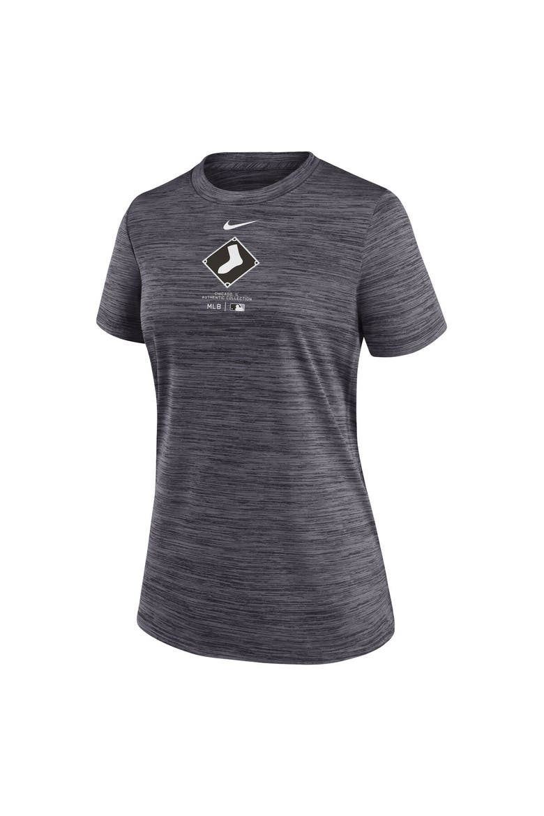 Women's Nike Charcoal Chicago White Sox City Connect Practice Velocity T-Shirt, Alternate, color, Black