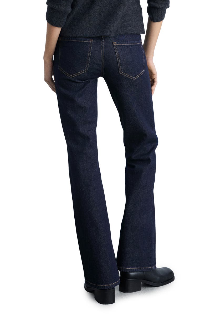 MANGO Elle Split Hem Flare Leg Jeans, Alternate, color, Dark Blue