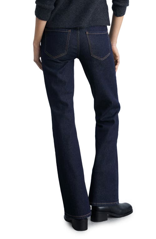 Shop Mango Elle Split Hem Flare Leg Jeans In Dark Blue