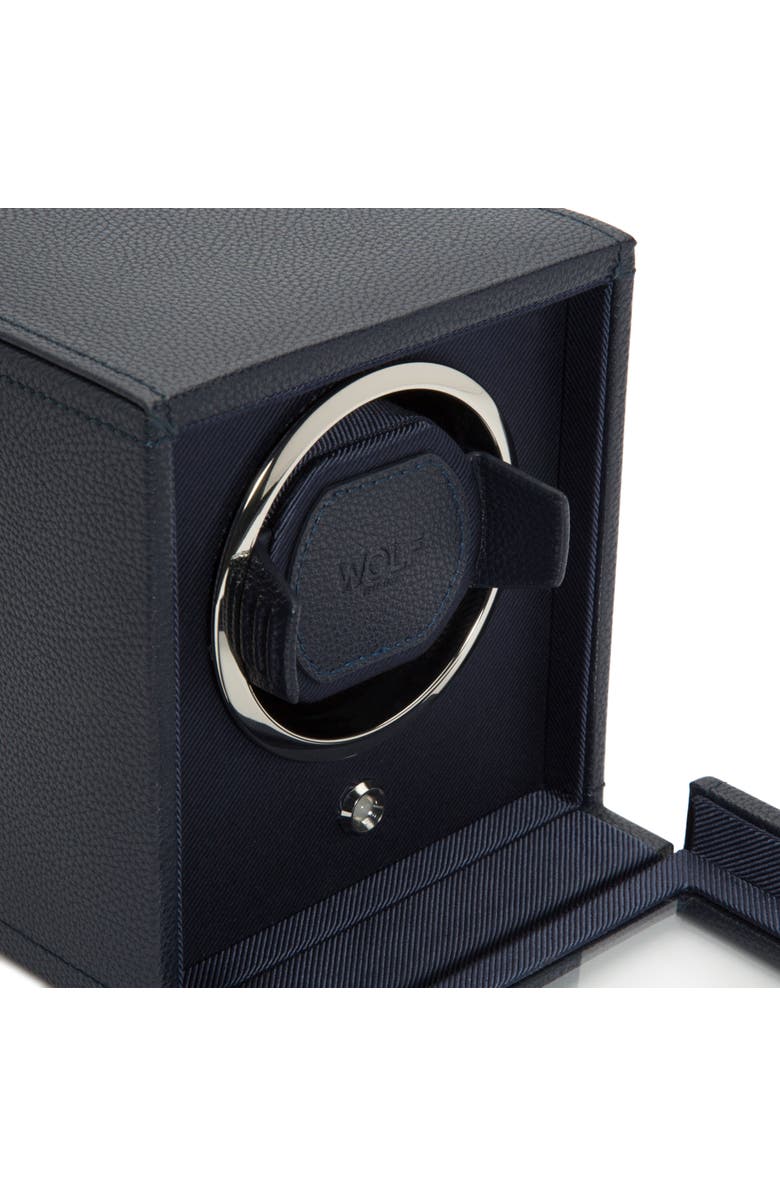 WOLF Cub Single Watch Winder with Cover, Alternate, color, Navy