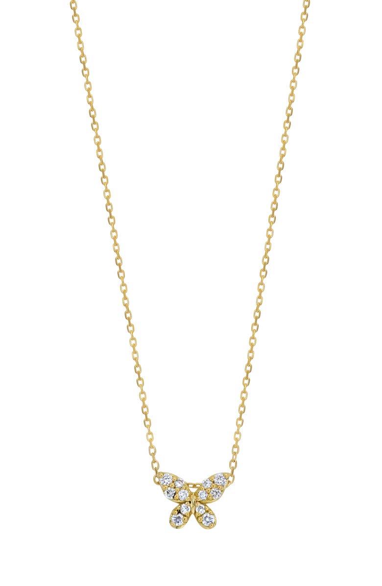 Bony Levy Audrey Butterfly Pendant Necklace, Main, color, Yellow Gold/ Diamond
