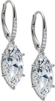 BY ADINA EDEN Moissanite Marquise Statment Drop Huggie Earring
