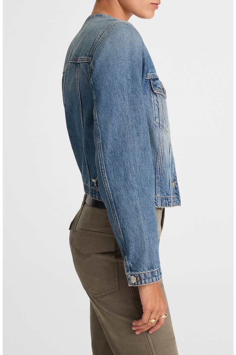 Cocoon Sleeve Crop Denim Jacket, Alternate, color, BOUVIER WASH