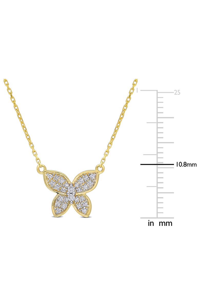 Diamond Butterfly Pendant Necklace - 0.13ct., Alternate, color, GOLD