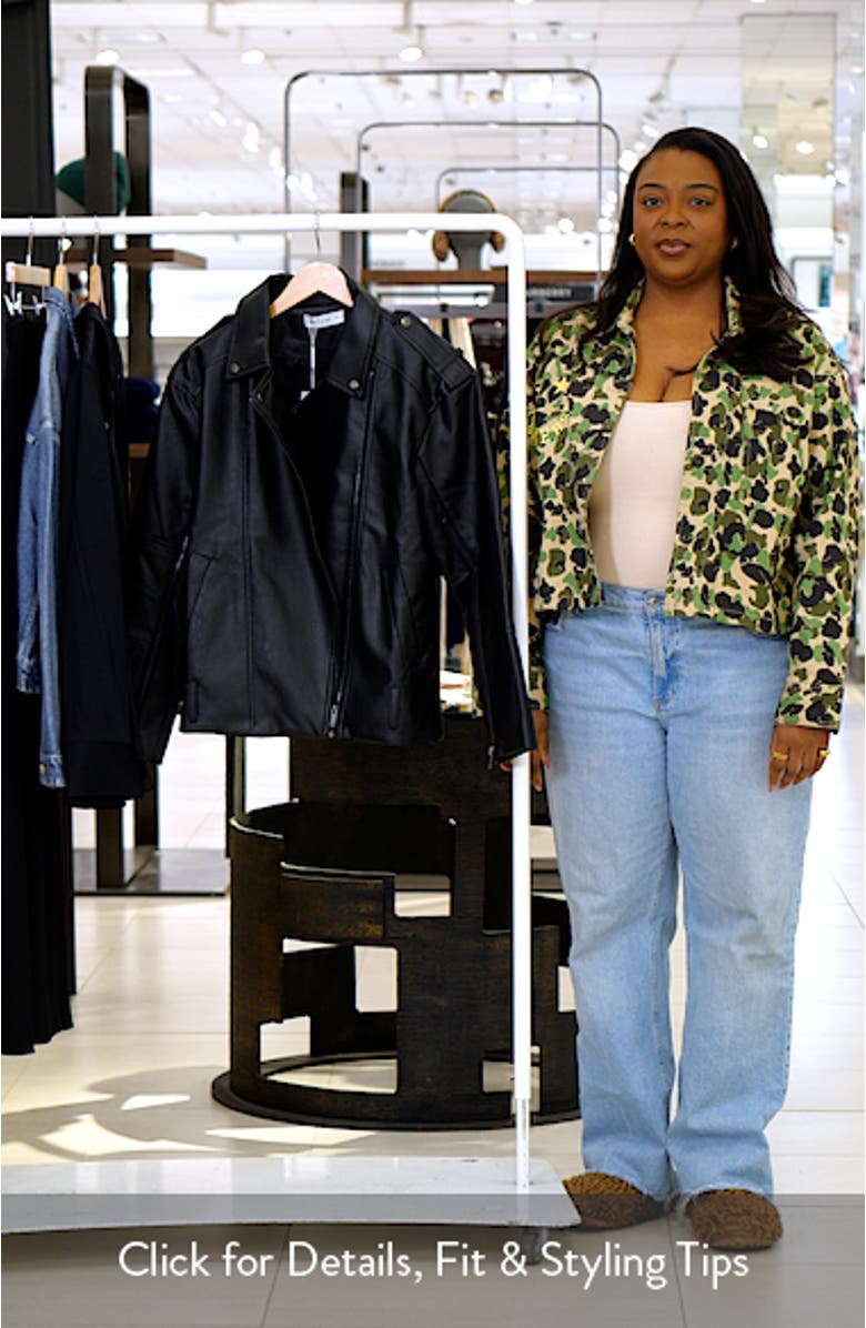 Parsons Oversize Faux Leather Jacket, sales video thumbnail