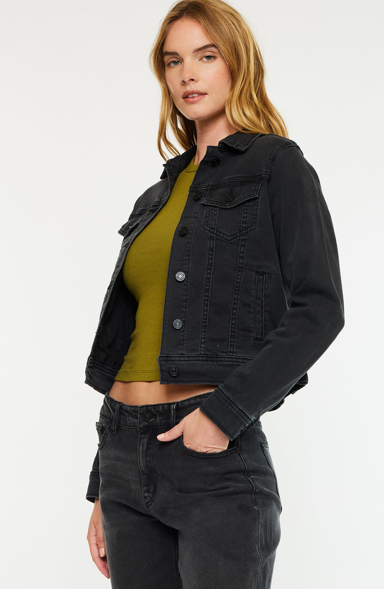 KanCan Drea Denim Jacket, Alternate, color, Dark Gray