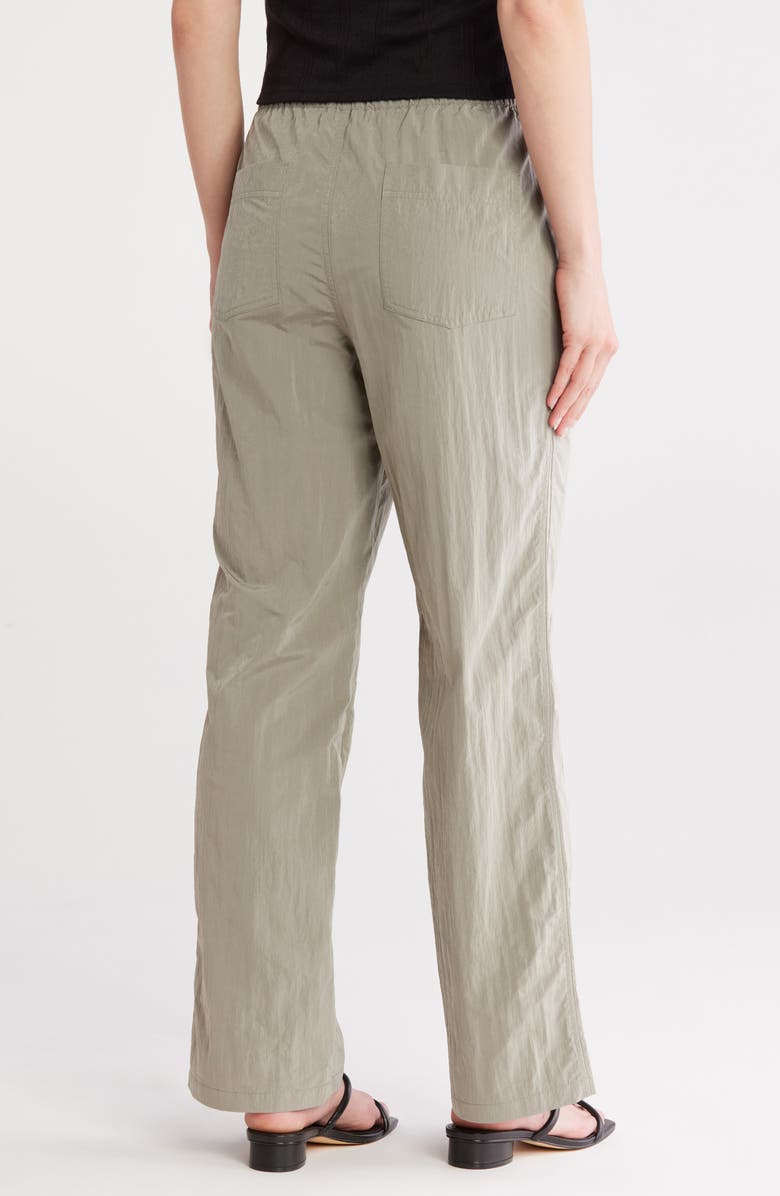 Elodie Topstitched Drawstring Waist Pants, Alternate, color, Olive