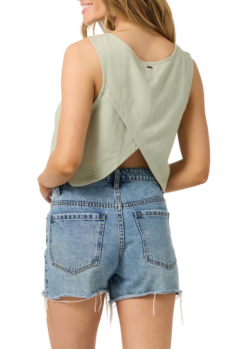 Sanders Side Button Crop Tank, Alternate, color, DESERT SAGE