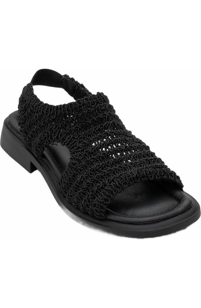Forever & Always Shoes Weave Leather Woven Sandal, Alternate, color, Black Leather