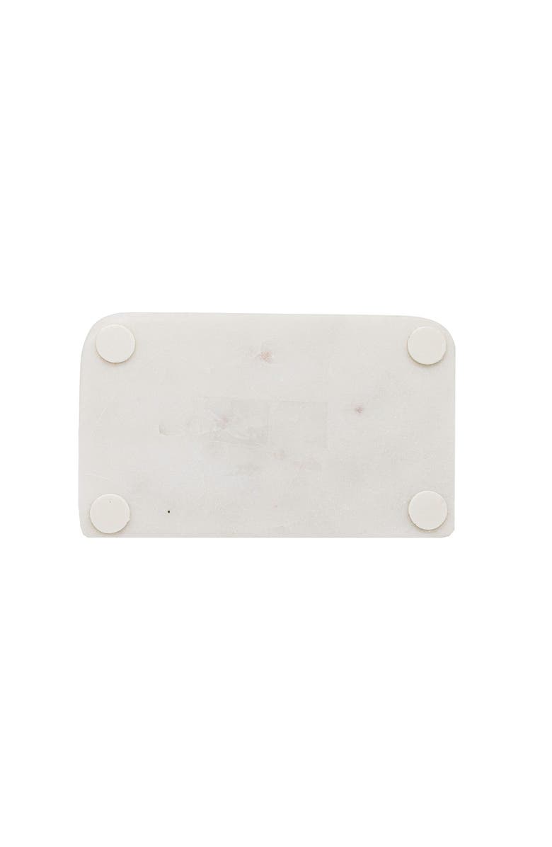 Foreside Home and Garden 7.75" x 8.5" Kendal White Marble Premium Kitchen Cook Book Holder w/ Foam Feet, Alternate, color, White