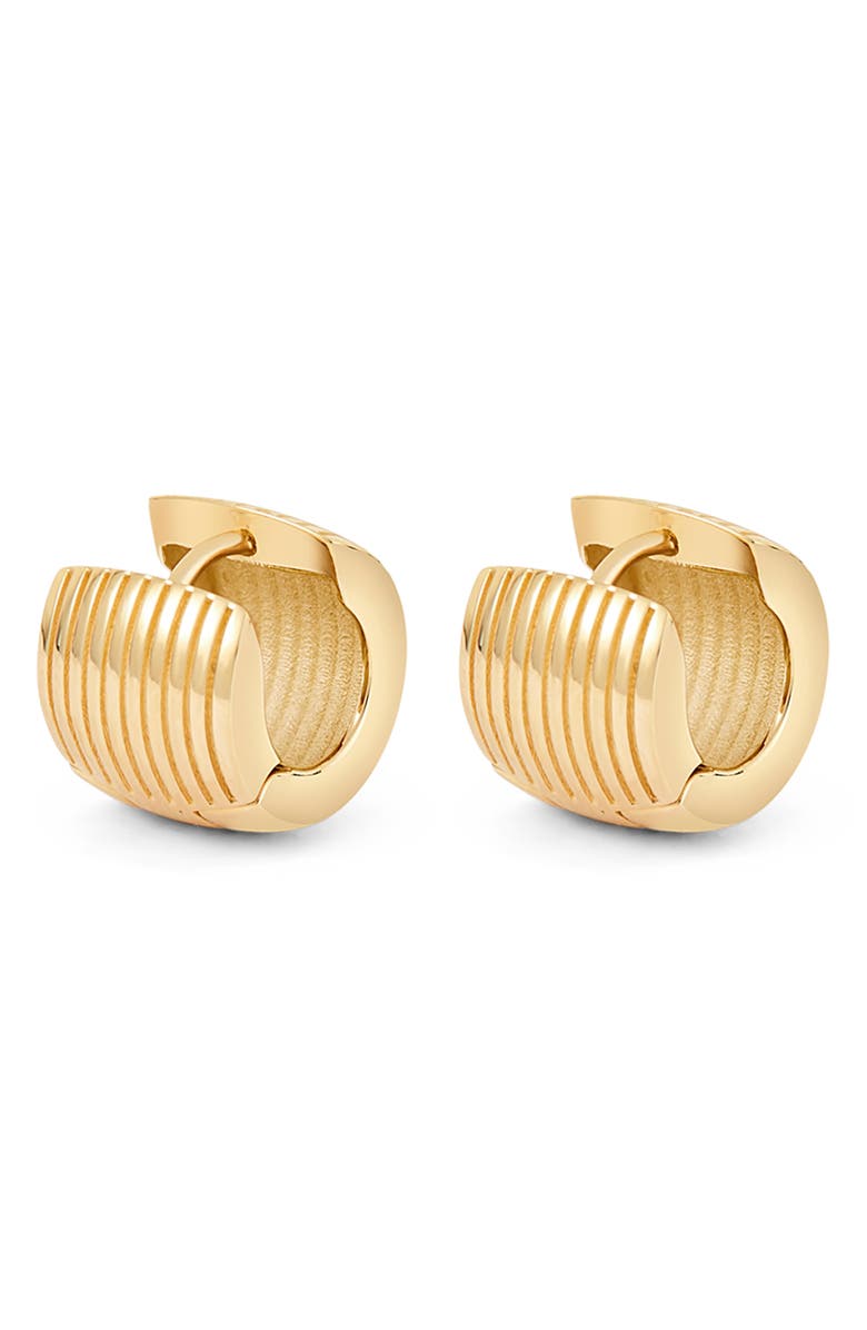 IVI Los Angeles Round Aurelia Huggie Hoop Earrings, Alternate, color, Yellow Gold