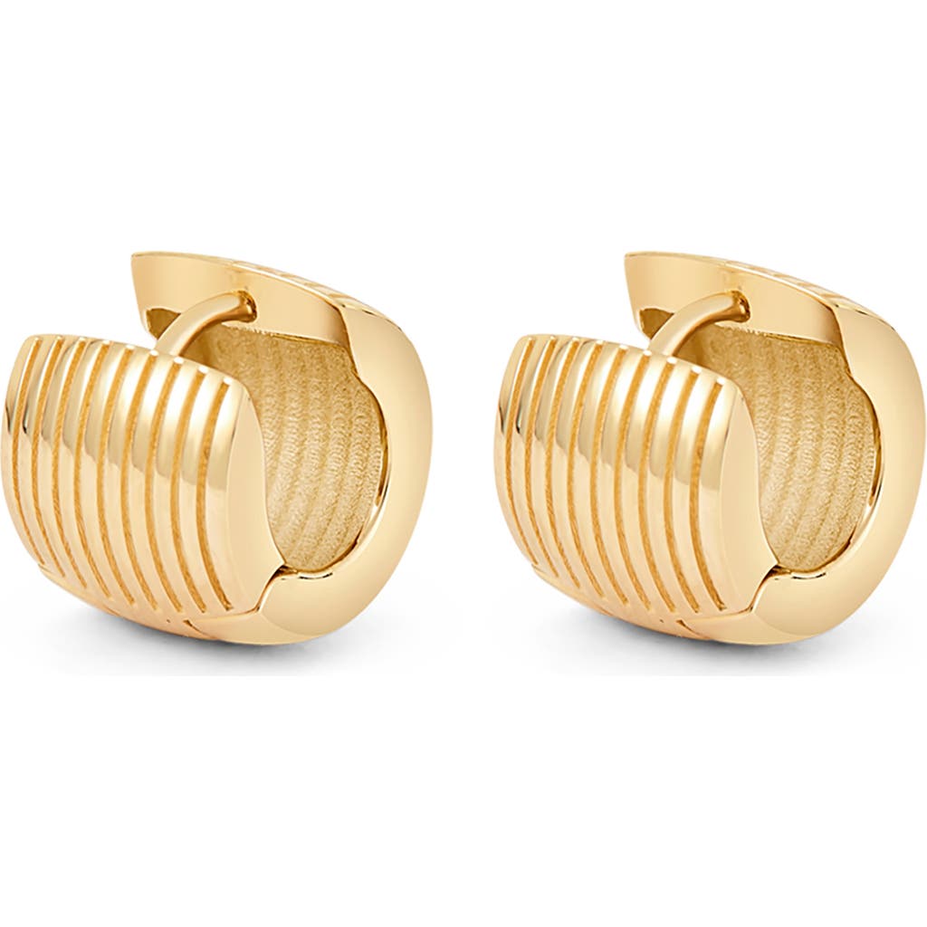Ivi Los Angeles Round Aurelia Huggie Hoop Earrings In Yellow Gold