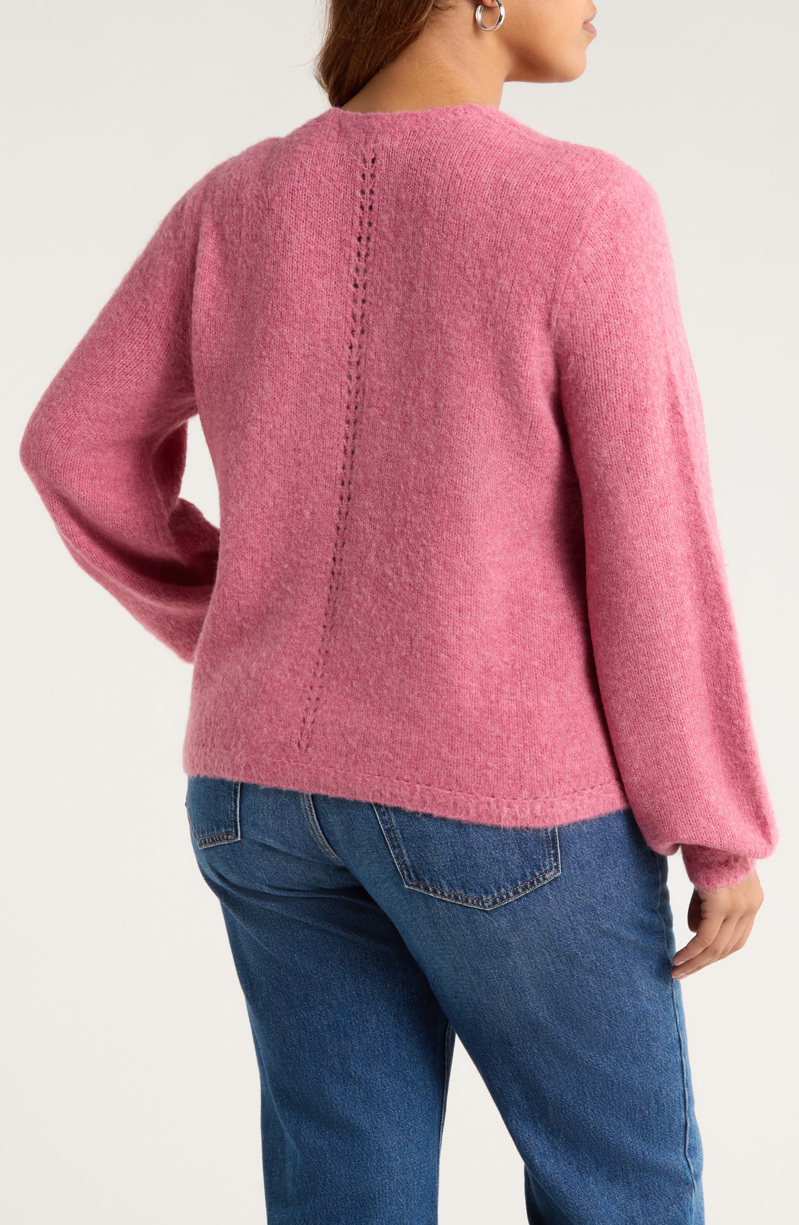 Pointelle V-Neck Sweater - image 2