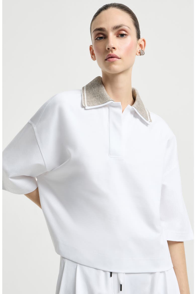 Couture interlock polo shirt, Alternate, color, White