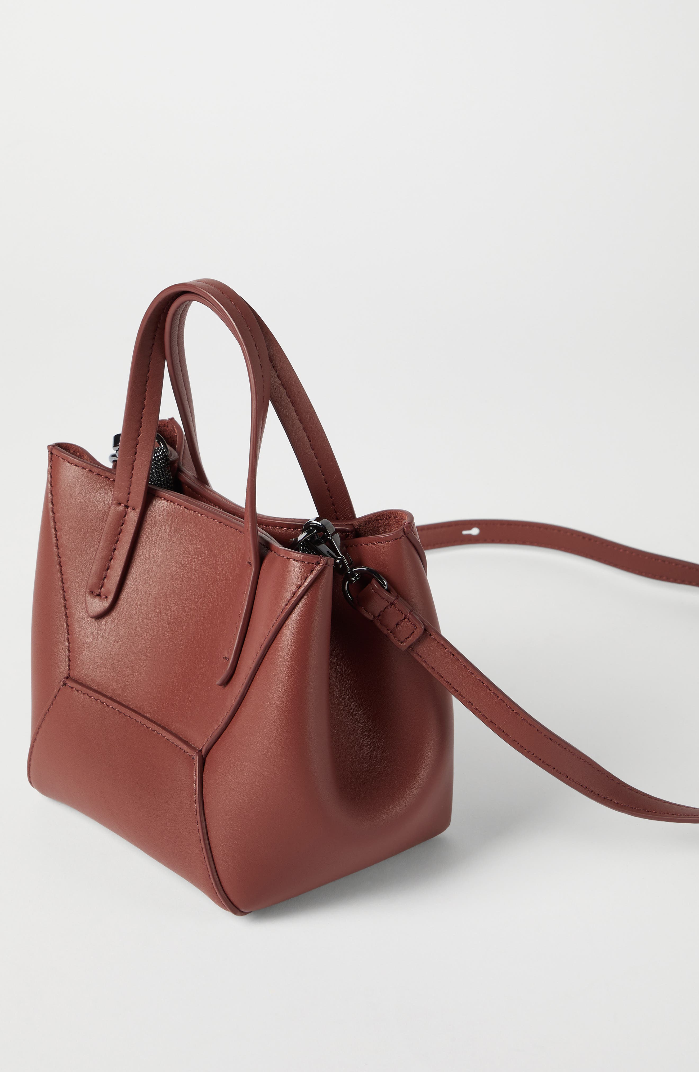 Calfskin mini BC Duo bag, Alternate, color, Red