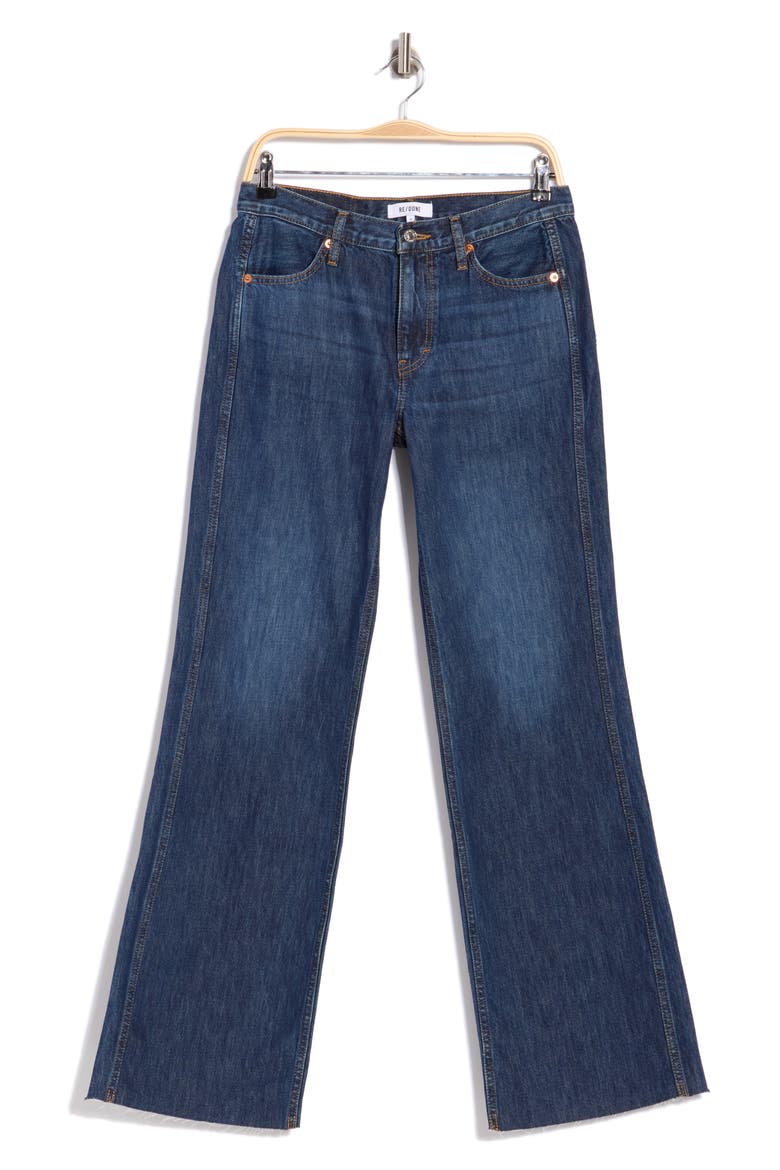 The Californian High Waist Raw Hem Flare Leg Jeans, Alternate, color, DKSANTCRUZ