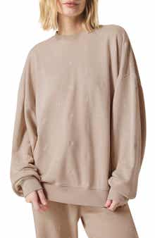 Splendid Elise Embroidered Oversize Sweatshirt