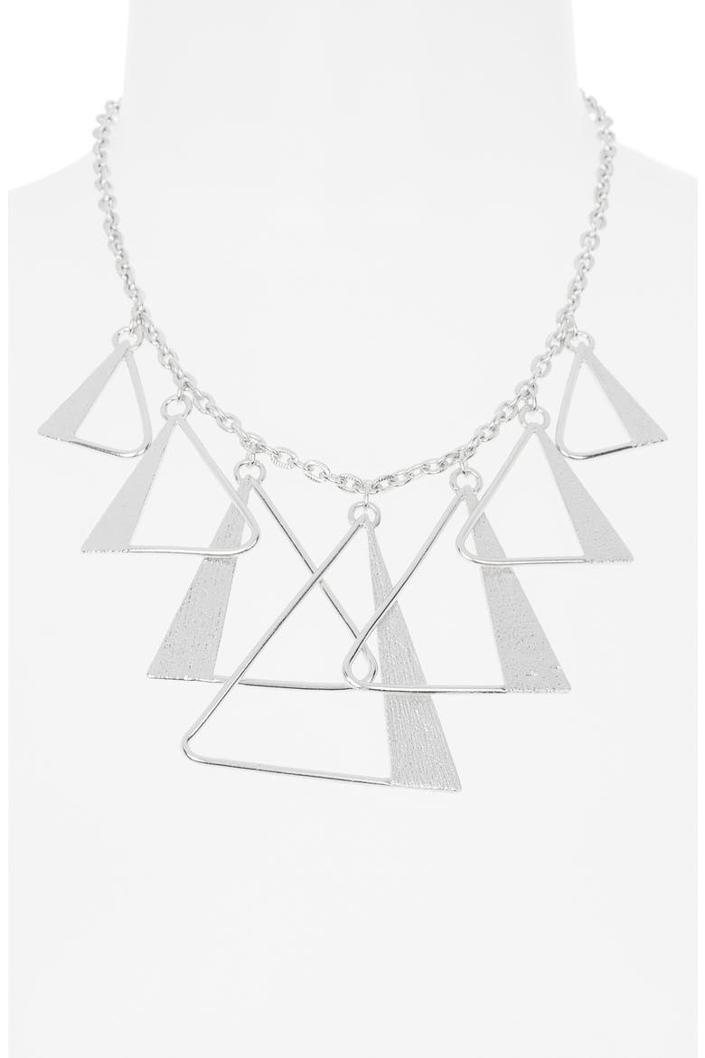 Geometric Triangle Necklace, Alternate, color, SILVER
