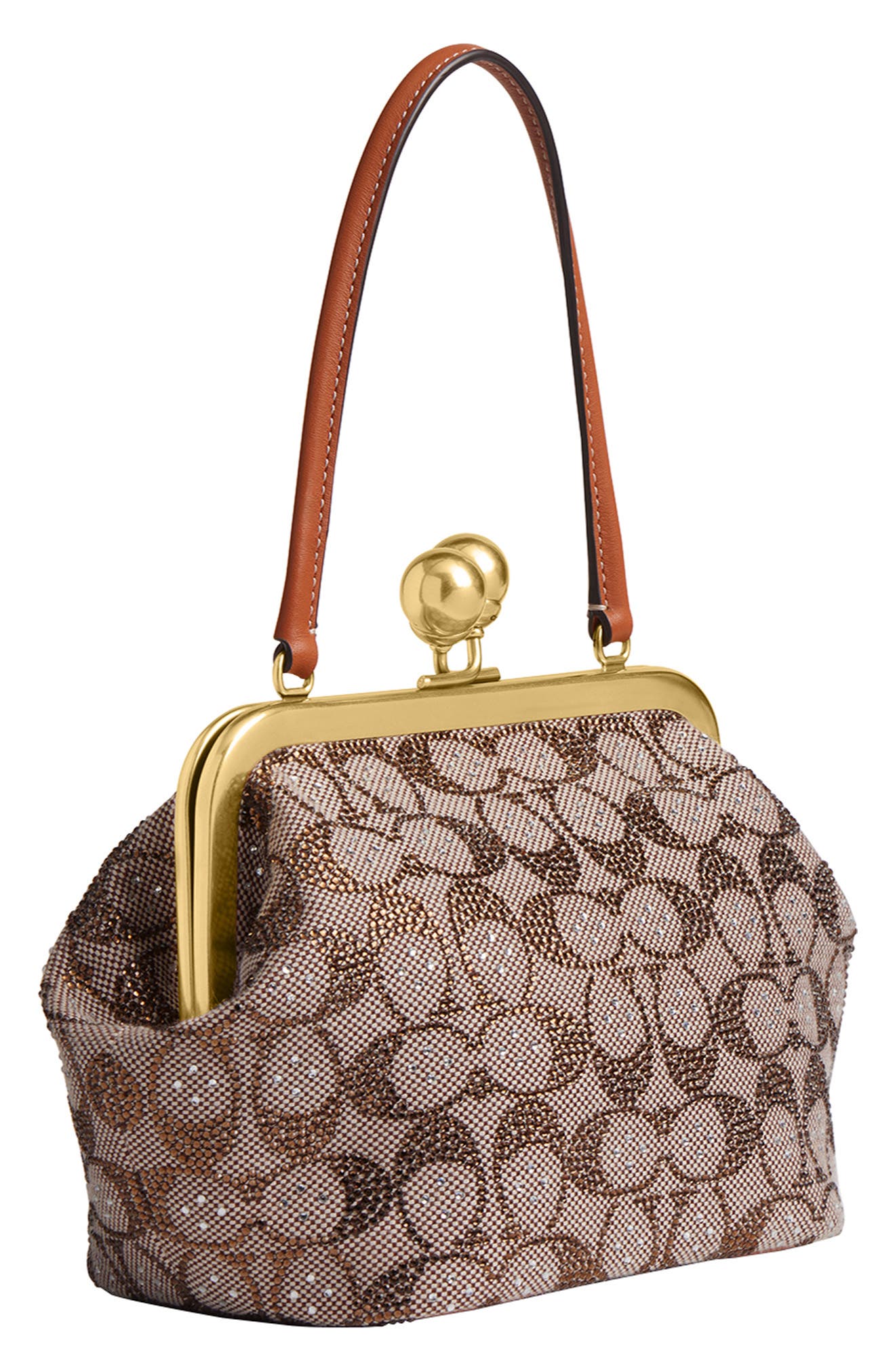 COACH Crystal Signature Jacquard Frame Clutch, Alternate, color, 